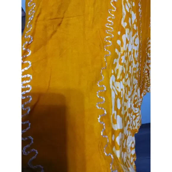 Raj Made in India long skirt sz S Orange embroidered romantic flowy boho flowy - Picture 7 of 10